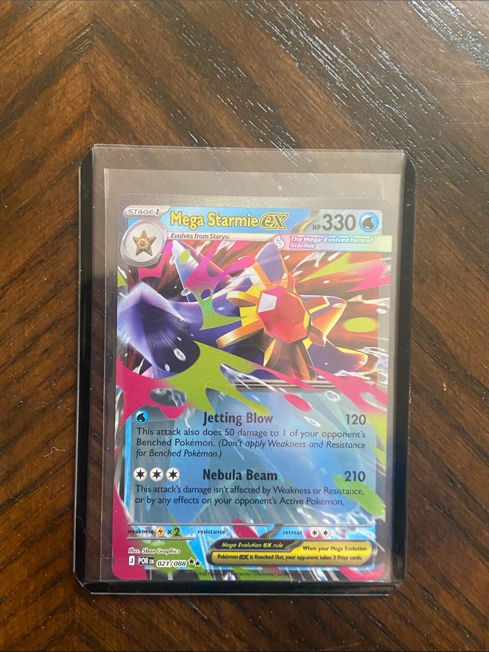 Pokemon Mega Starmie EX Holographic Trading Card - Multicolor